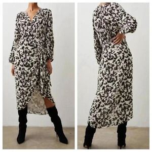 NWT Rails Tyra Midi Dress Blurred Cheetah Print size XS